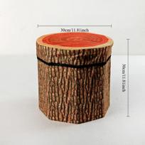 30x30cm Vaisių laikymo taburetė pufas, Miela sulankstoma laikymo žaislų dėžė su putų pagalvėle, Sulankstoma laikymo sėdynė skrynia (Kelmas) 30x30cm ruda