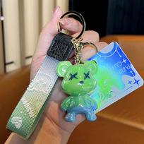Animacinis Gradientinis Grafiti Lokys Dervos Raktų Pakabukas Dirželis Lėlės Krepšio Pakabukas Šventinė Automobilio Raktų Grandinėlė Mergaitei Papuošalas Dovana
