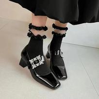Batai Sekli Burna Kulniukai Moterims Siurbliai Sandalai Ponios Kvadratinė Nosies Mary Jane Stambūs Afrikos Retro Lolita Dirželiai Oda 35