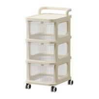 Drawer Storage Cart with Organizer Top Transparent Rolling Storage Cart with Smooth 4 Wheel Roll