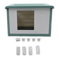 Multifunction Pet House Weather Resistance Flat Roof Waterproof Breathable Cat House for 4 Seasons žalia