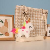 Cute Unicorn Plush Doll Schoolbag Pony Pendant Toy Doll Children Doll Girl Pink Hanging Decoration 12cm