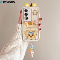 KEYSION Cute Ear 3D Cartoon Case for OPPO A3 Pro 5G with Bracelet Soft Silicone Shockproof Phone Back Cover for OPPO A3 Pro 5G for OPPO A3 Pro 5G