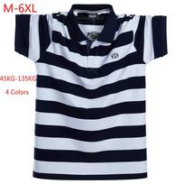 Vyriški polo marškinėliai trumpomis rankovėmis vasariniai dryžuoti medvilniniai verslo laisvalaikio vyriški polo marškinėliai atvartu apykaklė M-6XL M balta