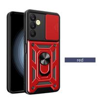 Šarvuotas dėklas Samsung Galaxy M15 M35 M55 5G M14 M34 M54 M23 M33 M53 dangtelis, apsauginis žiedas lęšiui, magnetinis laikiklis, Coque Fundas For Galaxy M15 5G raudona