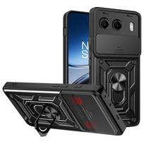 Kickstand Armor Case For OnePlus Nord 4 5G Cover With Lens Protection Ring Magnetic Holder Coque Fundas OnePlus Nord 4 5G juoda