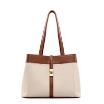 Leather Commuter Bag Underarm Bag All-in-one Tote Bag Stylish Women's Bag brown