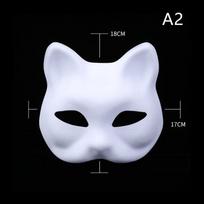 Anime Foxes Mask Japanese Cosplay Rave Hand-Painted Anime Demon Slayer Half Face Cat Masks Halloween Dress Up Festival Prop