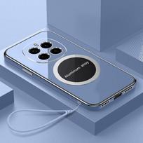 For Honor Magic7 dėklas Honor Magic7 Pro telefono dėklas Magnetinis pritraukimas Prabangus kvadratinis Metalizuotas Atsparus smūgiams Silikoninis galinis dangtelis Case & Strap&Honor Magic7 Pro gray