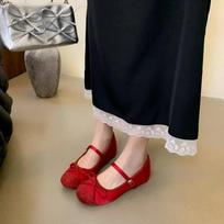 Spring Autumn Slip on Women Ballet Flat Shoes  Fashion Shallow Butterfly-knot Ladies Comfort Soft Sole Mary Jane Shoes 35-40 35