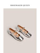 Women Shoes Retro Thick Heeled Ballet Shoes for Women Medium Heeled Mary Jane Single Shoes Zapatos De Mujer 35