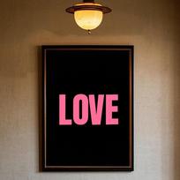 Abstract art Pink Love Poster HD art sticky wall waterproof home living room bedroom bar aesthetic decoration 21cm×30cm NoFrame