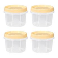 4 vnt. salotų padažo indelių 500 ml be BPA maisto indelis užkandžiams, pagardams 4pcs geltona