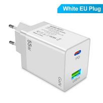 55W GaN Charger Fast Charging Charger USB C Type C High Speed Charger for IPhone Pro Xiaomi Samsung Mobile Phone Wall Adapter EU Plug balta