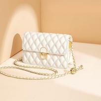Women's Bag Crossbody Bag Summer High-grade Sense Autumn Leather Chain Small Square Bag white