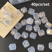 40vnt./rinkinys Mini skaidrus plastikinis laikymo dėklas Papuošalų laikymo dėklas Skaidrus laikymo organizatorius Daugiafunkcinis nešiojamas laikiklis 40pcs