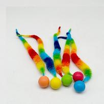 Katės interaktyvūs žaislai Tickle Cat Spalvingas šokinėjantis kamuolys Naminių gyvūnėlių reikmenys Dėlionė Erzinantis vidaus katės kirminas Vikšrelis Elastingas žaislas blue