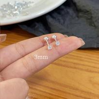 Trendy Zircon Ear Piercing Earrings: Sleep-Friendly Screw-Back Cochlear Studs for Women