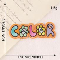 Cartoon Embroidery Badge Patch with English Letters for DIY Projects