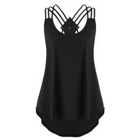 Women's Fashion Solid Colour Round Neck  Lace Hanging Neck T-Shirt Top L juoda