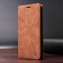 S25 Ultra S24 Odinis atverčiamas dėklas Samsung Galaxy S25 S24 FE S23 S22 S21 S20 S10 Plus Telefonui Piniginė Maišelis Knygos Dangtelis Coque Funda Galaxy S10 Plus ruda