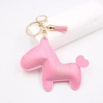Pink Pony PU Leather Keychain and Bag Pendant - Year of the Horse Edition Laser Pony Pendant rožinė