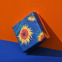 Van Gogh Sunflowers Oil Painting Style Jewelry Box Pendant & Ring Holder