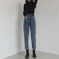 Autumn 2020 Women's Retro Loose Straight-Leg Carrot Jeans for Students M