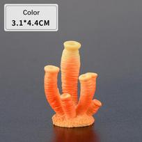 Spalvingas Mini Dirbtinis Koralas Mielas Dekoratyvinis Akvariumo Žuvų Bakelio Papuošimas orange