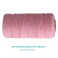 2 mm rankomis austa spalvota medvilninė virvė, 3 mm storio gobeleno virvė DIY projektams