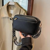 PU odinė rankinė moterims Crossbody krepšys, skirtas kasdieniam važinėjimui į darbą ir atgal, kelių skyrių krepšys su užtrauktuku ant peties 20x6x13cm juoda