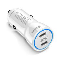 40W USB C Car Charger Dual Ports Type C PD Charger In Car Fast Charge Adapter for IPhone 16 15 14 Xiaomi Samgsung Car Phone Charger balta