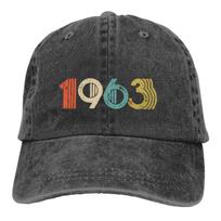1963 Daugiaspalvė Kepurė su Snapeliu Vyriška Moteriška Kaubojiška Kepurė Vintažinė 55-ojo Gimtadienio Beisbolo Kepuraitė Personalizuota Apsauginė Kepurė Adjustable juoda