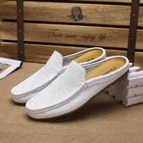 Shoes Men Lightweight Bean Shoes Summer Push lazy Breathable Casual Half Support Slippers for men hole men shoes 6.5 balta
