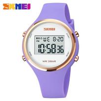 Ladies electronic watch women's student sports watch multi-function waterproof electronic watch led watch violetinė