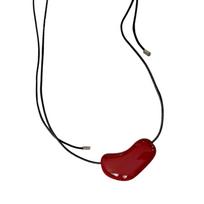 Elegant Styles Love Heart Pendant Adjustable Charm Choker Necklace in Vibranting Color for Daily Use Casual Wear raudona