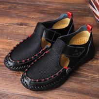 Big Size 38-48 Summer Driving Handmade Breathable Sandals Luxus Designer Men's Shoes Walking Hiking Boy Masculino Free Shipping 38 juoda