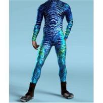 Skeleto mašina Zentai vyrams Bodysuit pirštų rankovėmis Cosplay kostiumas Priekinis užtrauktukas Kombinezonas Karnavalo festivalio apranga 2024 Kids (7-8T) blue