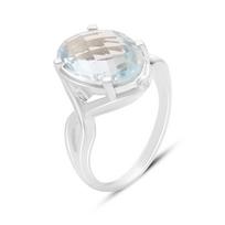 Silver ring with natural topaz 6.743ct, product weight 5.27g (2165958) 18 šviesiai dangaus mėlyna spalva