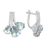 Silver earrings with natural topaz 8.333ct (2179733) šviesiai dangaus mėlyna spalva