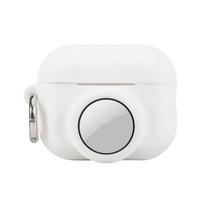 Dėklas AirPods Pro 2 / Airtag 2 viename, visiškai apgaubiantis, silikoninis, apsaugantis nuo kritimo balta