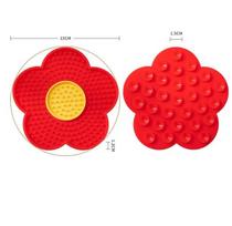 Pet Supplies Cat Licking Pad Pentagram Sun Flower Shape Silicone Dog Licking Plate Cute Pet slow licking mat dog bowl cat bowl 1pc raudona