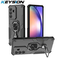 KEYSION Shockproof Case for Samsung A56 5G A36 A16 Soft Silicone+PC Upright Metal Ring Stand Phone Cover for Galaxy A16 A36 A56 for Samsung A56 5G juoda