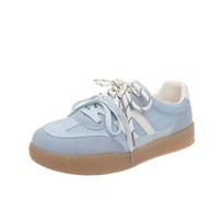 American retro color matching German training shoes women's 2025 new small height increase comfortable lightweight sports and leisure board shoes 35 dangaus mėlyna spalva