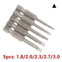 5xMagnetic Triangle Head Screwdriver Bits Steel 1 4  Hex Shank Alloy 50mm