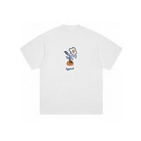 Japanese Hong Kong Style Ins Beauty Tide Retro Short-sleeved T-shirt Top Men's And Women's Pure Cotton Oversize Loose Round Neck S