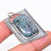 Ruby Fuchsite Handmade 925 Sterling Silver Jewelry Pendant 2.05  k2v81