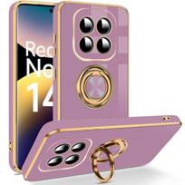 Case for Xiaomi Redmi Note 14 Pro 5G (not for 4G), Protection with Purple Rotating Ring