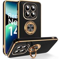 Case for Xiaomi Redmi Note 14 Pro Plus 5G/Note 14 Pro+ 5G - Shockproof Silicone with Ring Black