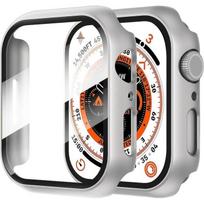 Case for Apple Watch Series 9-8-7 45mm - E.F.CONNECTION - Full PC Coverage - Silver